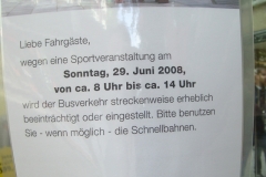 wegen eine Veranstaltung